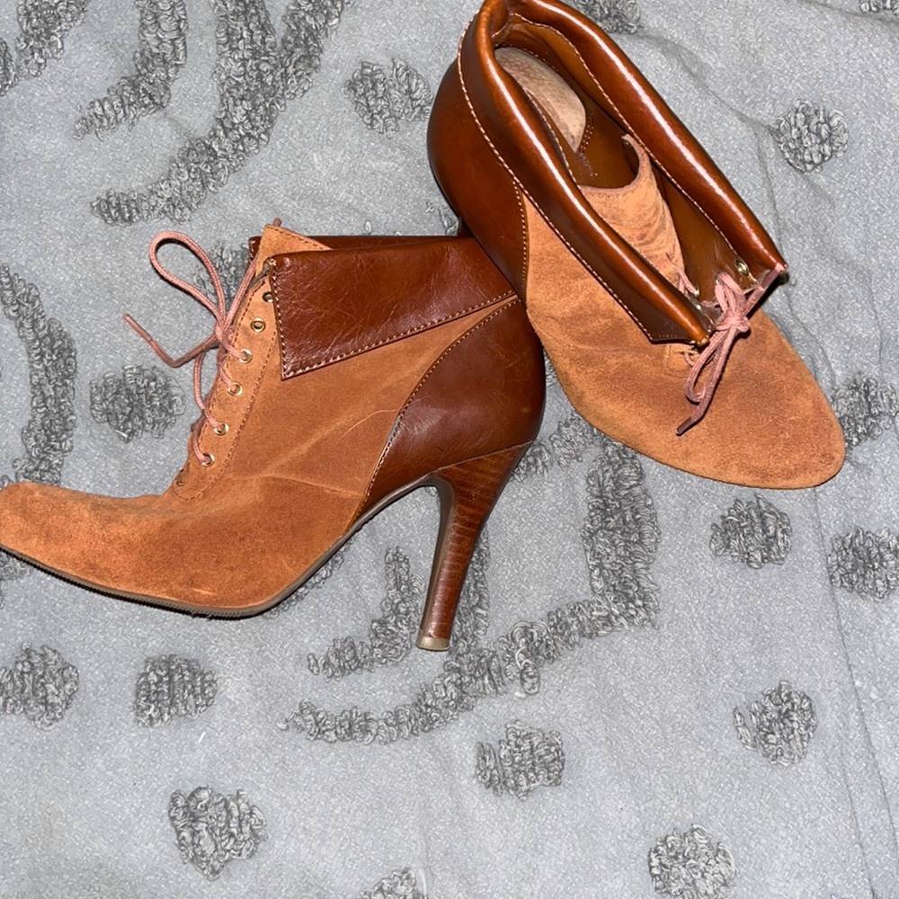 Suede heeled booties
